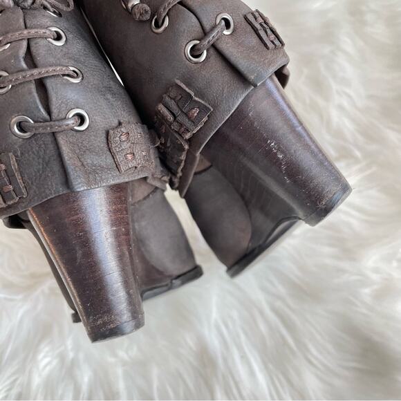 B. Makowsky | Women’s Brown Suede Addison Ankle Booties Boots Wedge Heel Pull-On - Picture 6 of 11